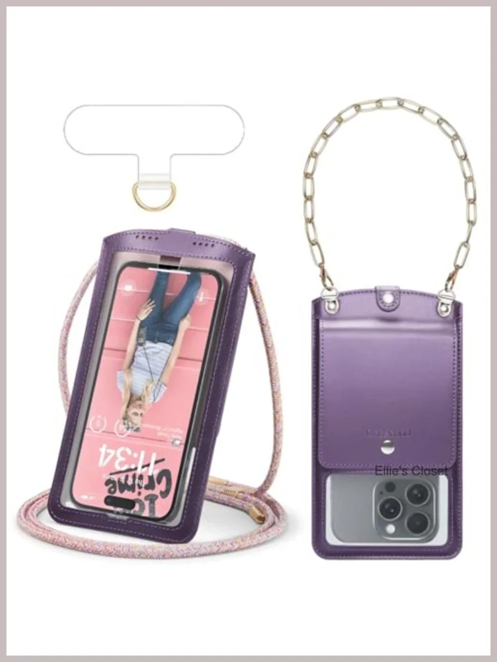 PU Leather Mini Crossbody Phone Bag with Adjustable Strap and Card Slots